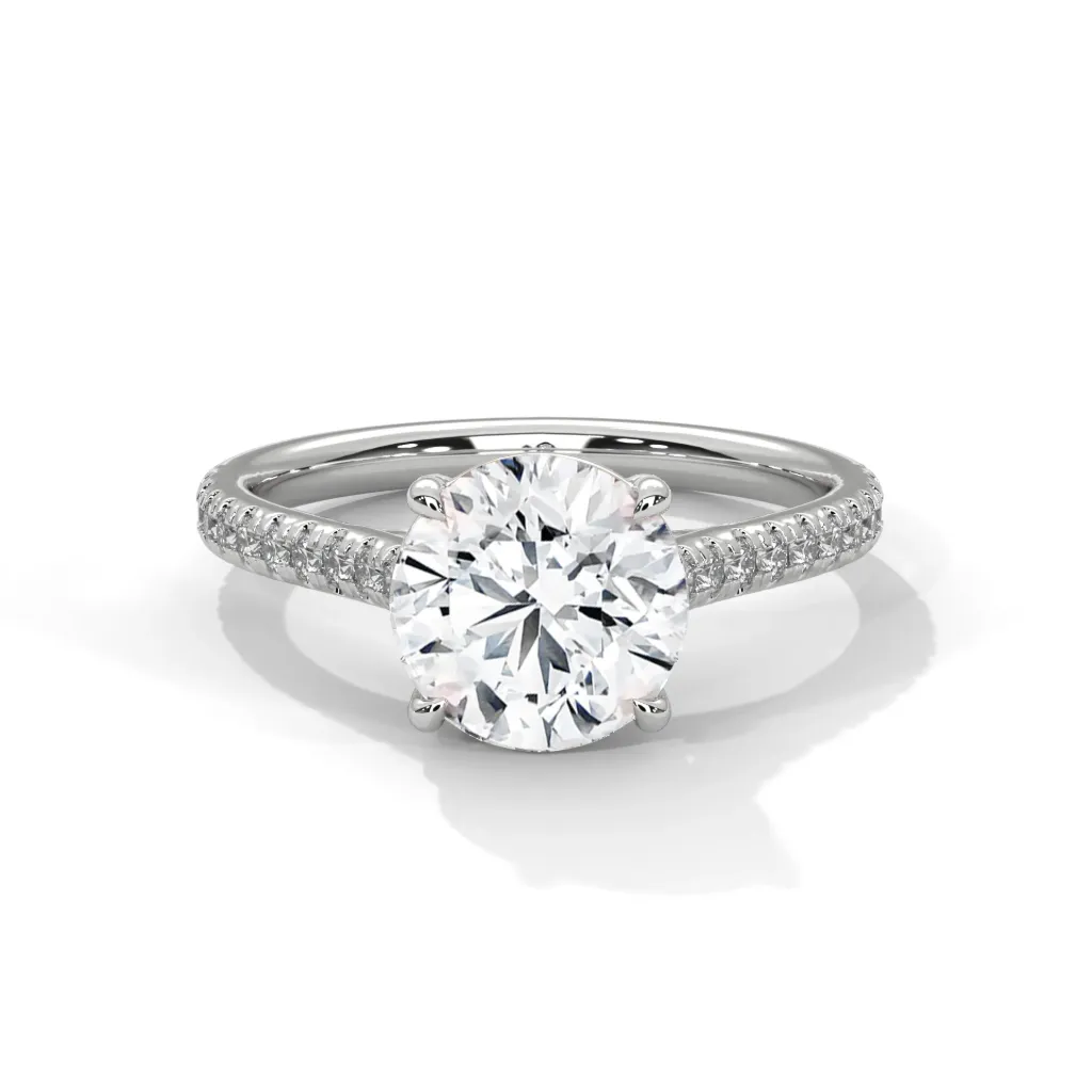 Paloma - shank with pave set solitaire ring - VR87874