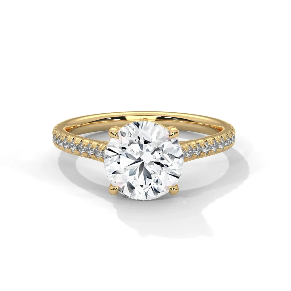 Paloma - shank with pave set solitaire ring - VR88111