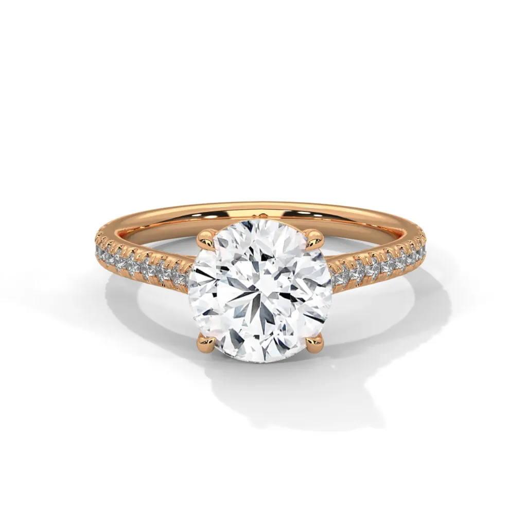 Paloma - shank with pave set solitaire ring - VR88111