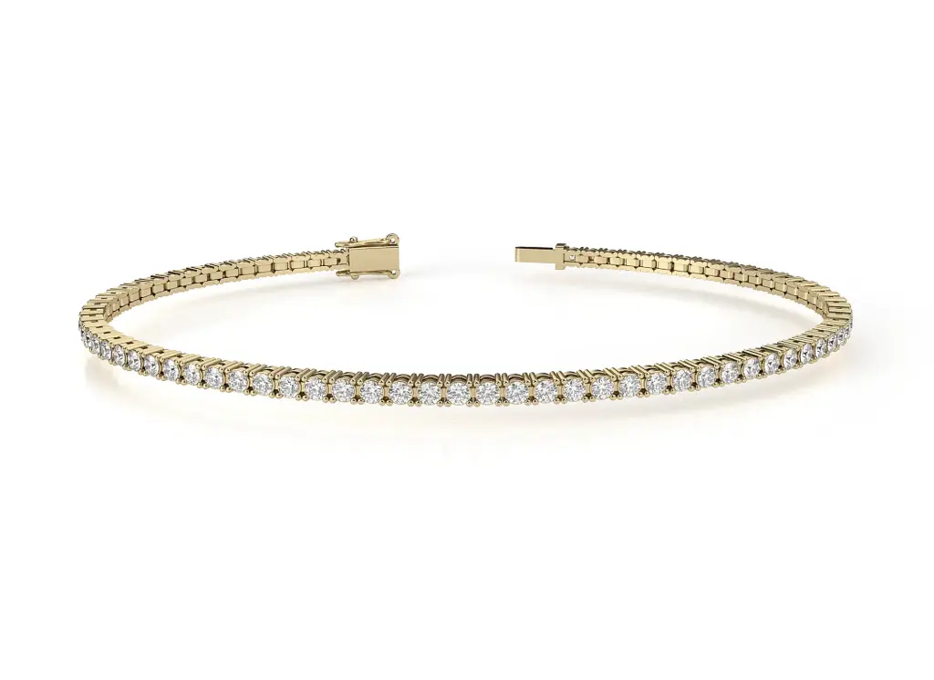 ELYSIA - A classic four-prong round brilliant-cut diamond tennis bracelet set in a sleek two-rail design-VBR1214