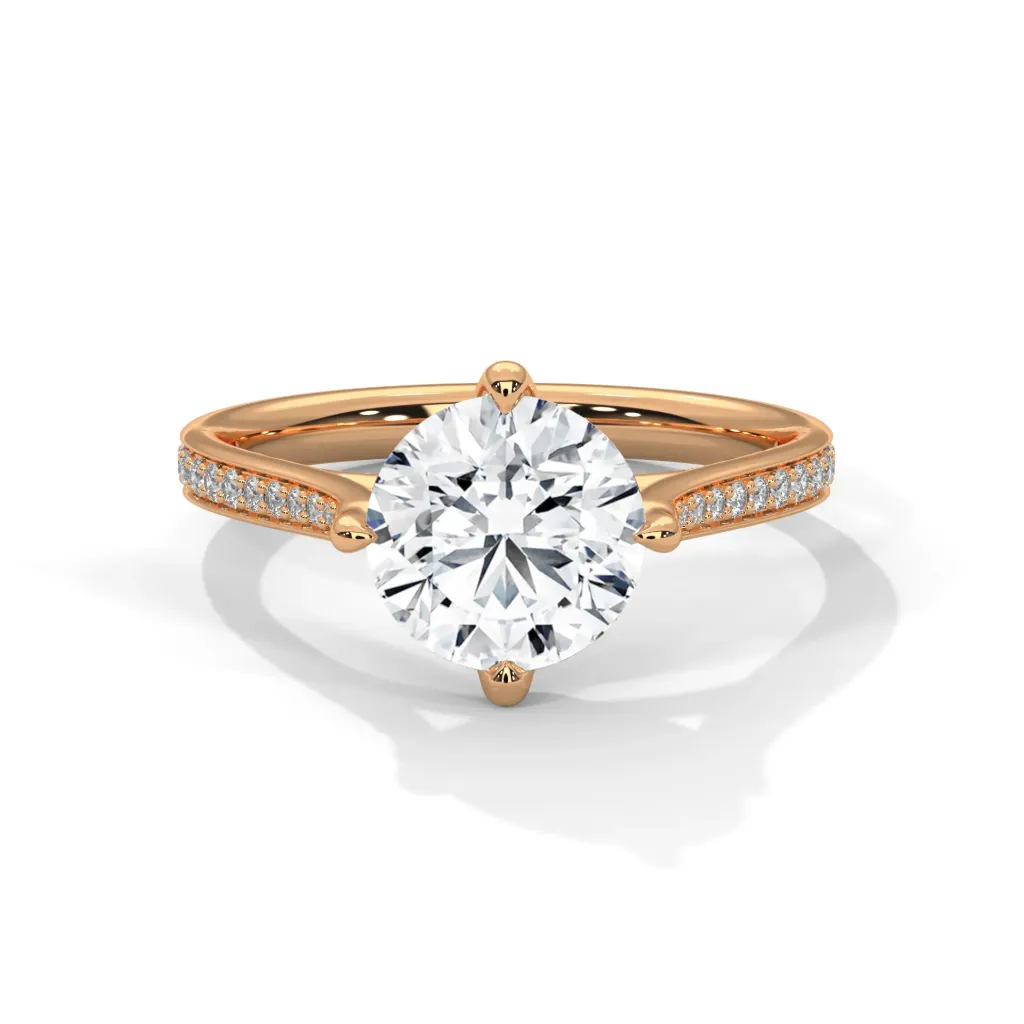 Seraphine - accented tapered shank solitaire ring - VR88114
