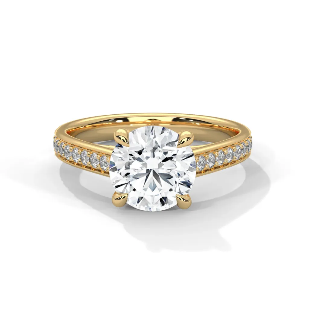 Umbria - pave accented solitaire ring - VR88115