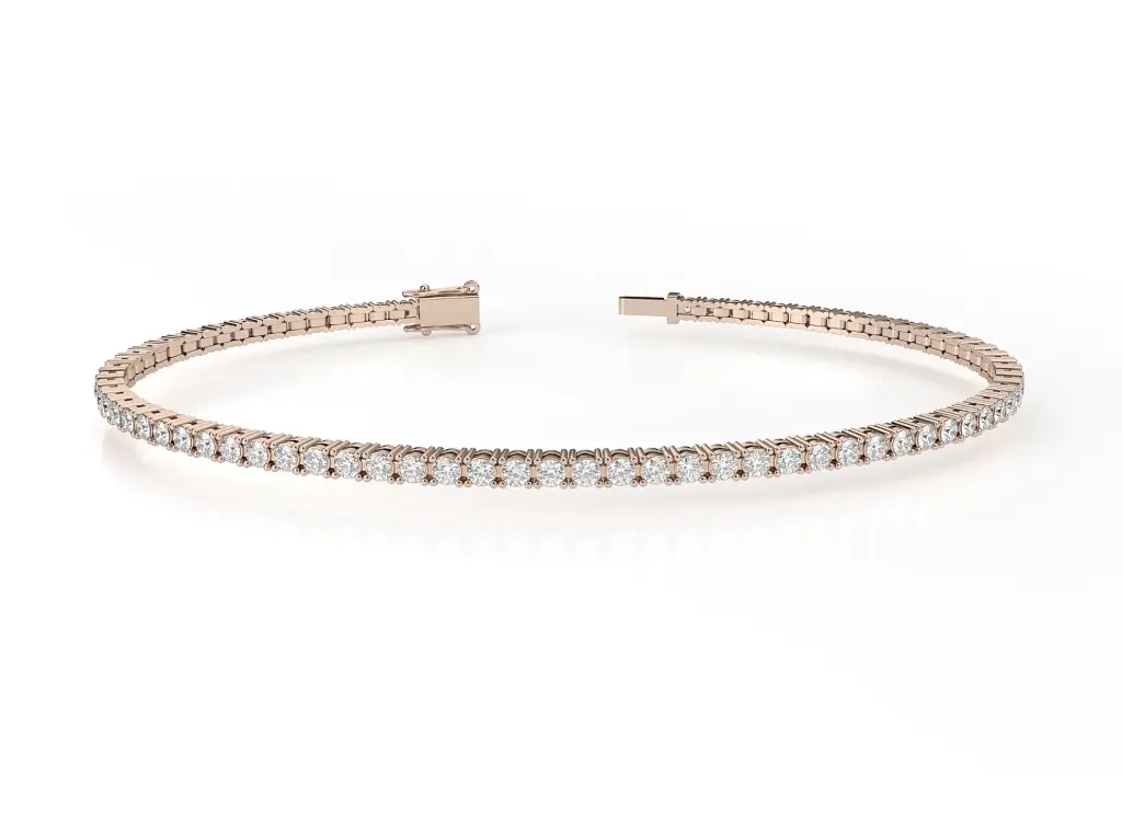 ELYSIA - A classic four-prong round brilliant-cut diamond tennis bracelet set in a sleek two-rail design-VBR1214