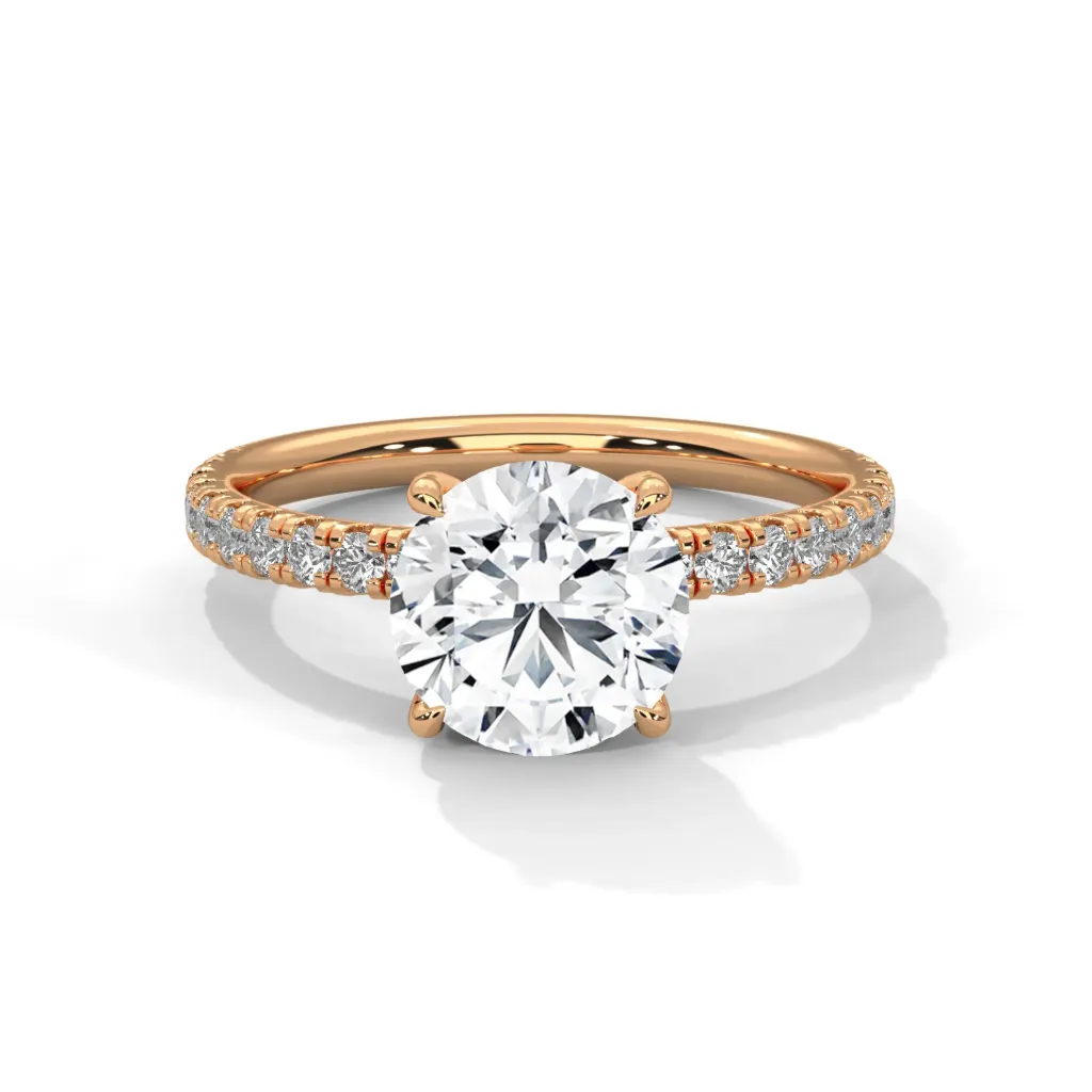 Xaviera - pave accented classic solitaire ring - VR88118