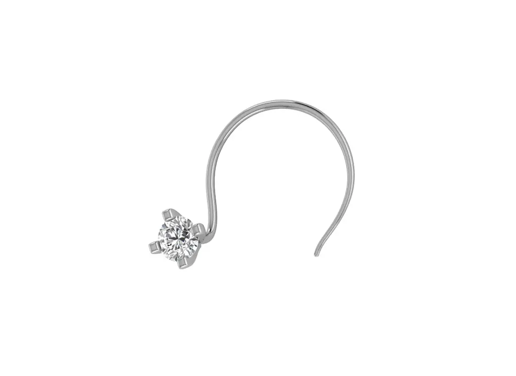 NASIRA — Solitaire round diamond nosepin-VNP1001