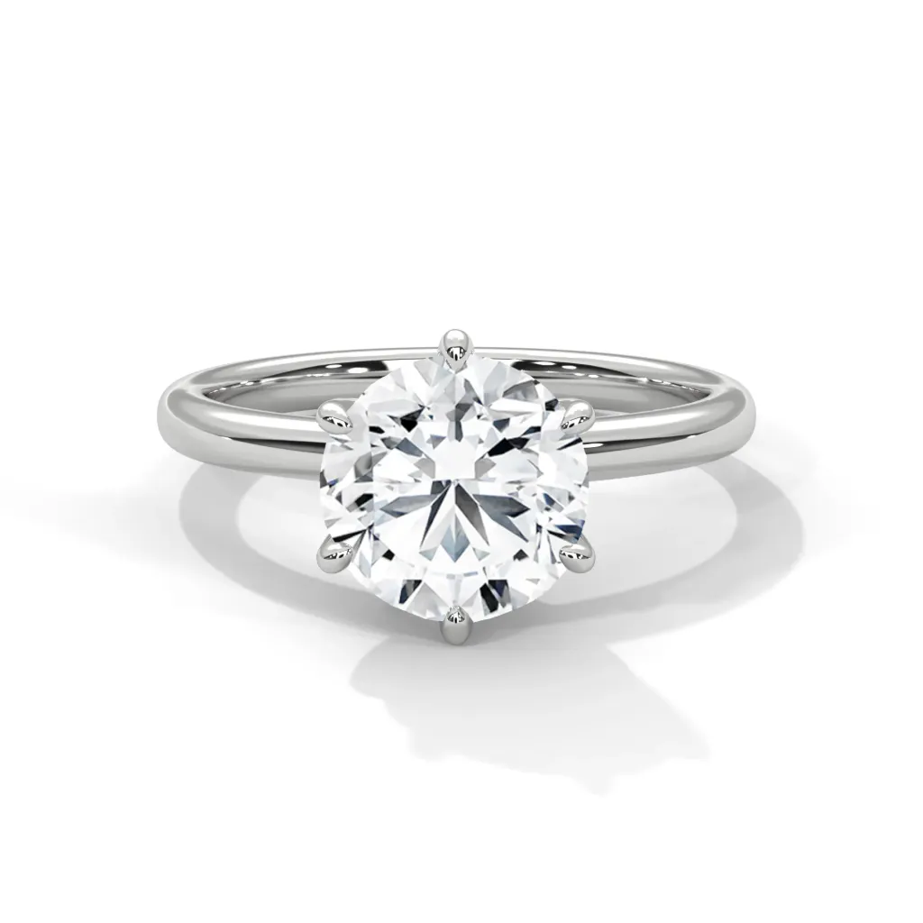Zephyra - six prong solitaire ring - VR87884 (White)