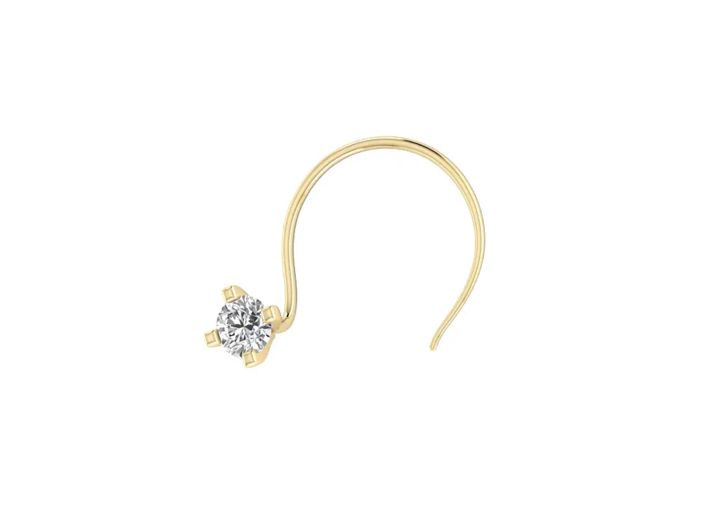 NASIRA — Solitaire round diamond nosepin-VNP1001