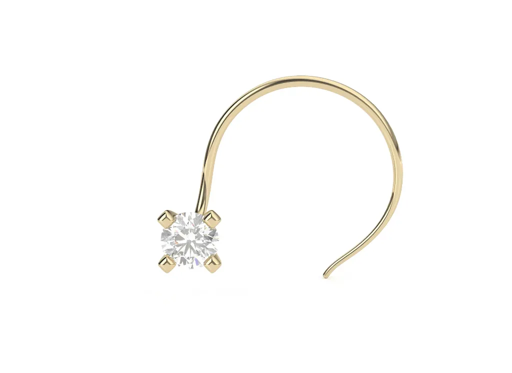 NASIRA — Solitaire round diamond nosepin-VNP1001