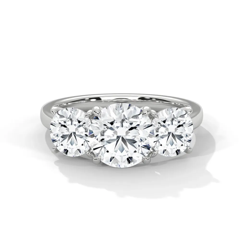 Delphine - three stone solitaire ring - VR87888 (White)