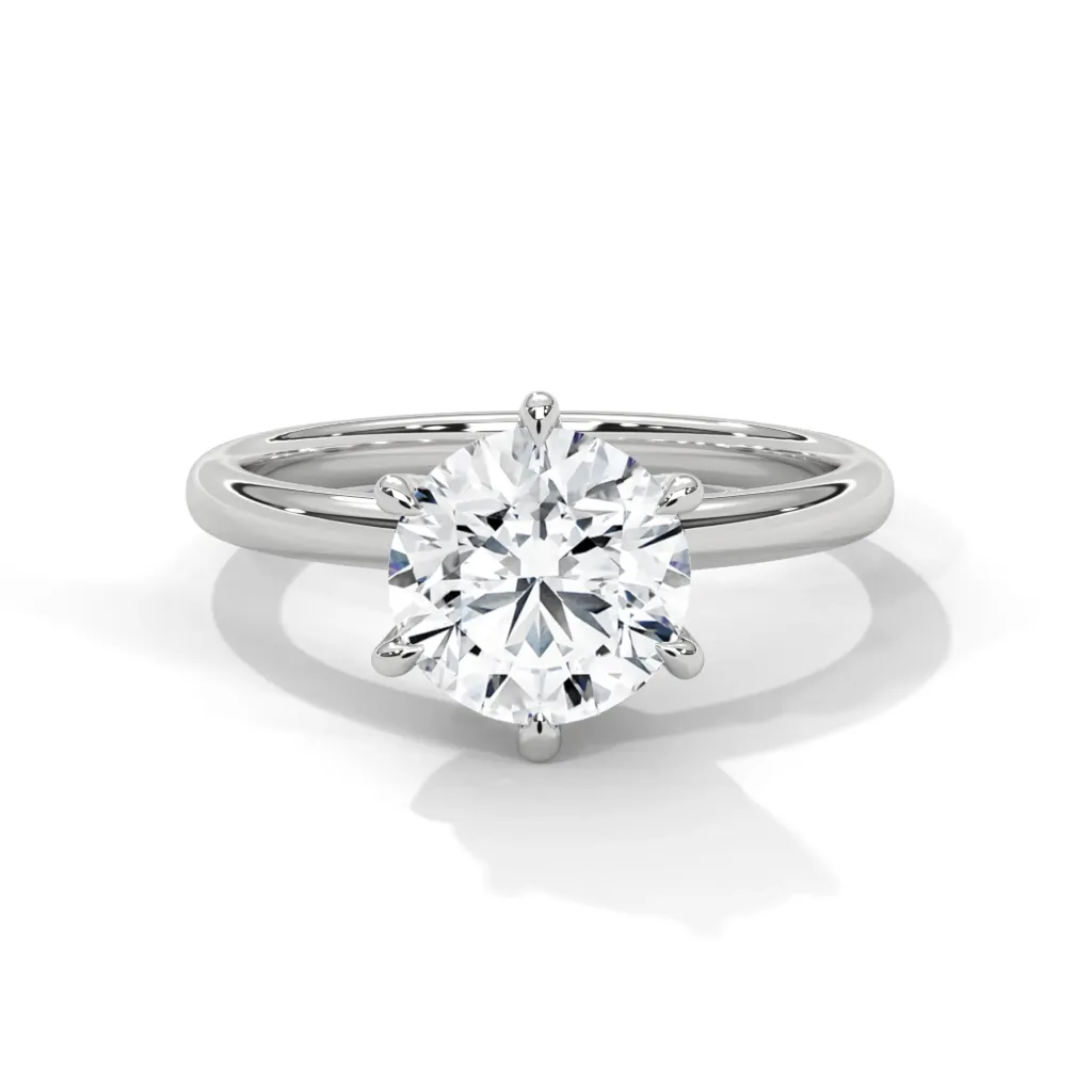 Evelisse - six prong classic solitaire ring - VR87889 (White)