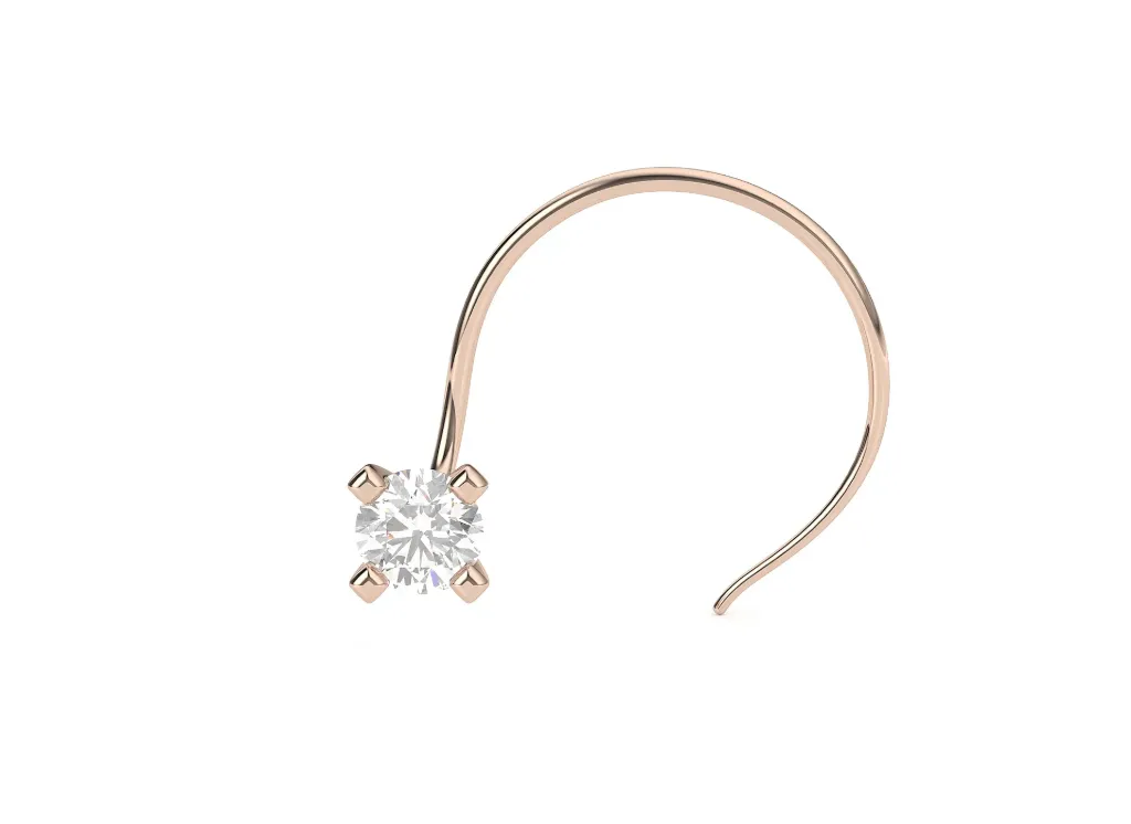 NASIRA — Solitaire round diamond nosepin-VNP1001