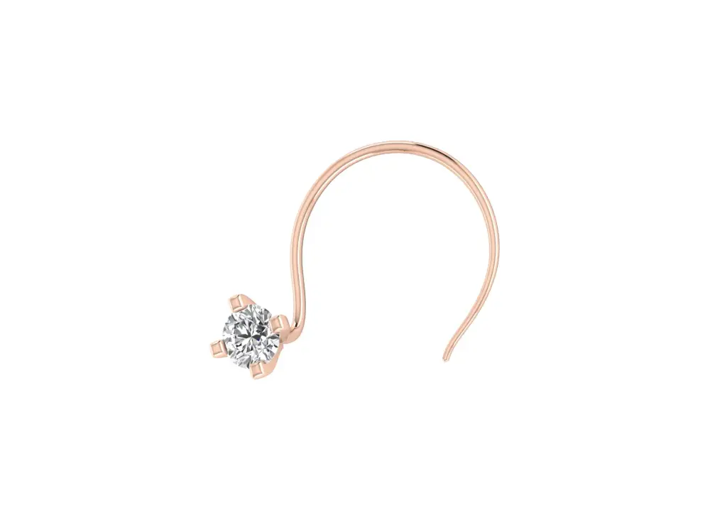 NASIRA — Solitaire round diamond nosepin-VNP1001