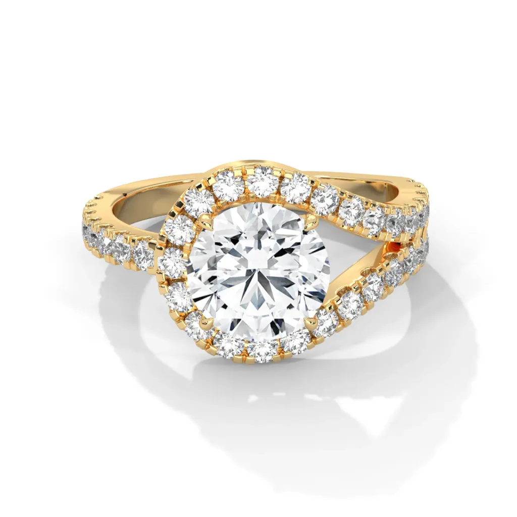 Giselle - micro prong cut partial halo solitaire ring - VR87891