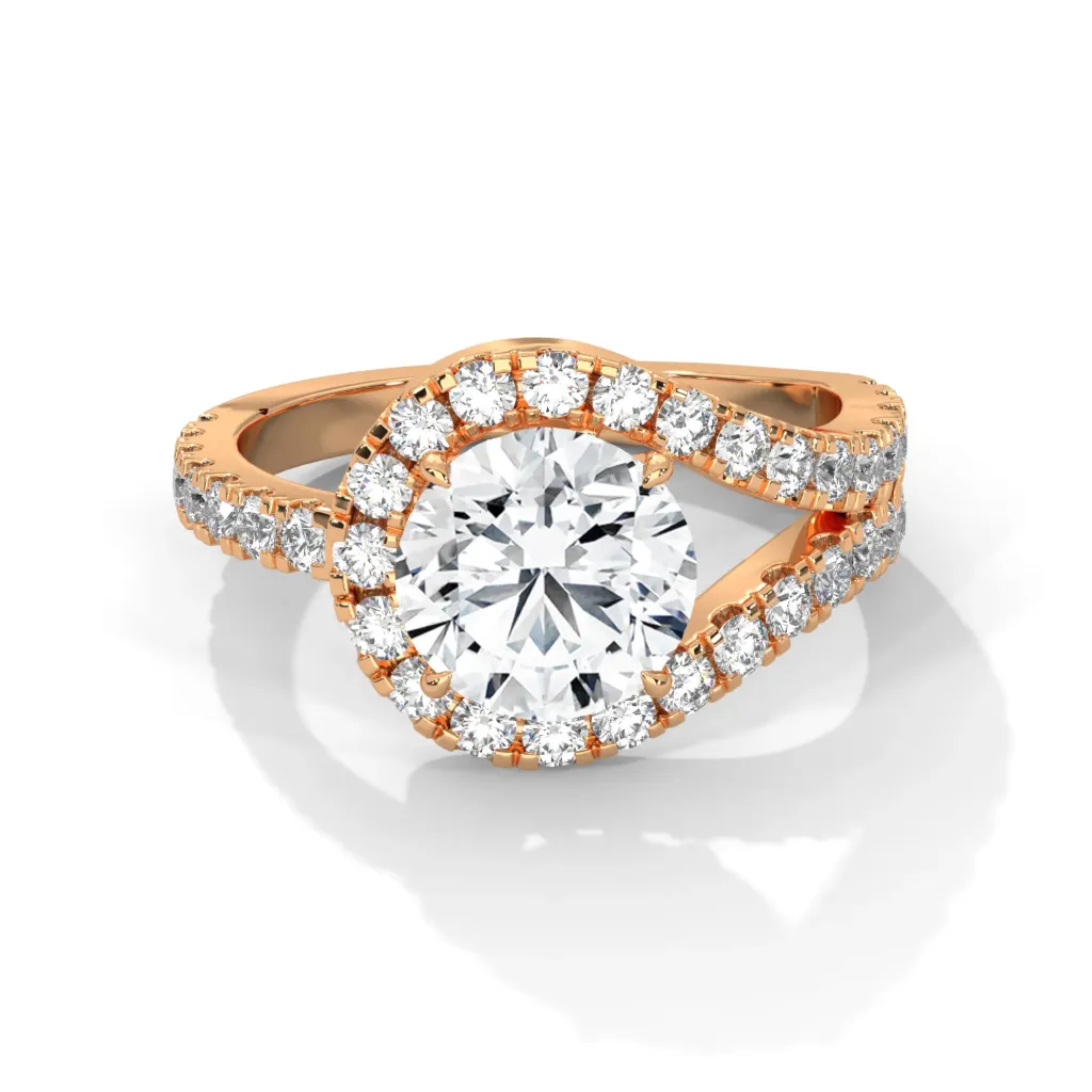 Giselle - micro prong cut partial halo solitaire ring - VR87891