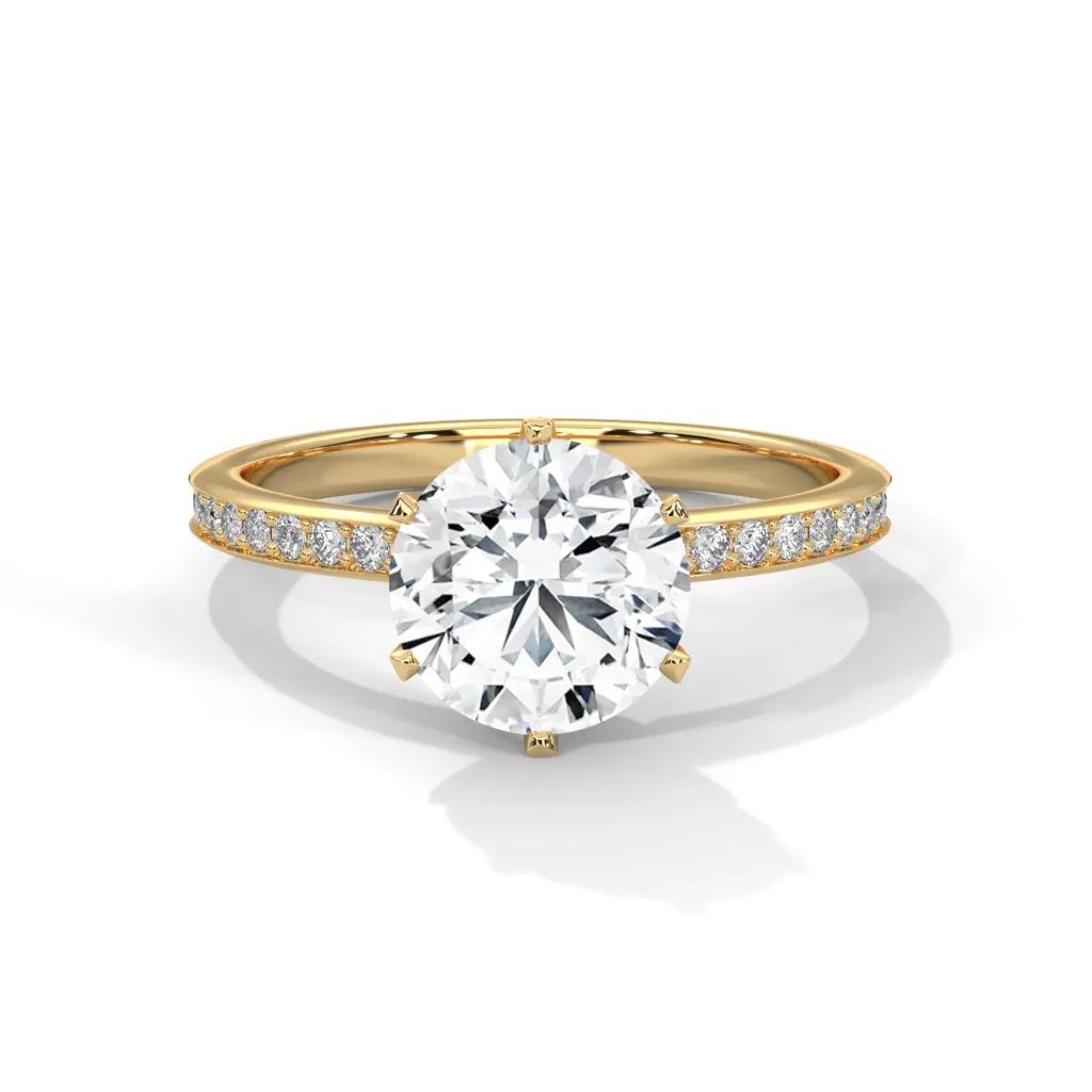 Jessamine - accented six prong solitaire ring - VR87894