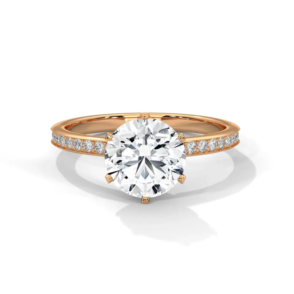 Jessamine - accented six prong solitaire ring - VR87894
