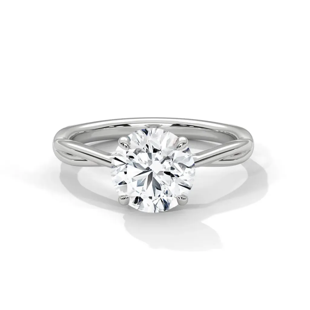 Orielle - twisted shank solitaire ring - VR88110 (White)