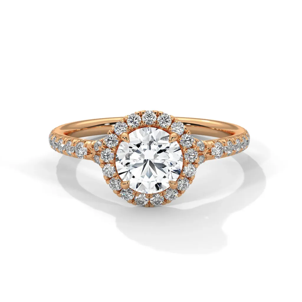 Lavinia - accented halo solitaire ring - VR87896