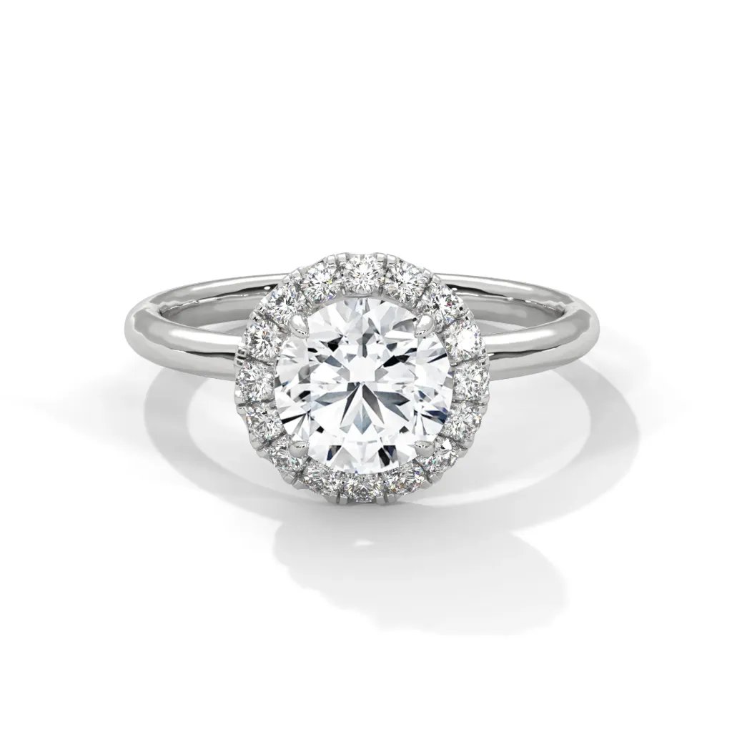 Prielle - solitaire ring with a halo - VR87900 (White)