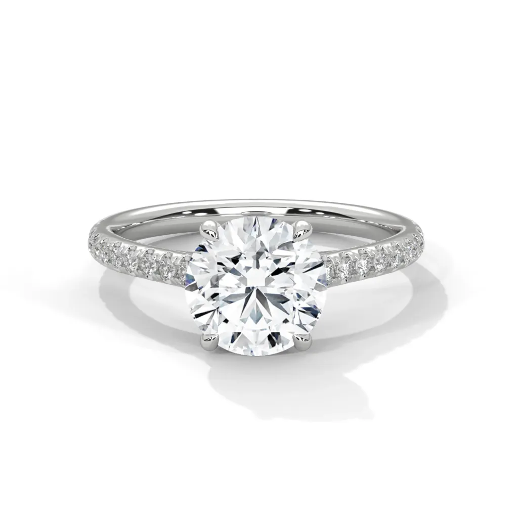 Reverie - accented cathedral solitaire ring - VR87902 (White)