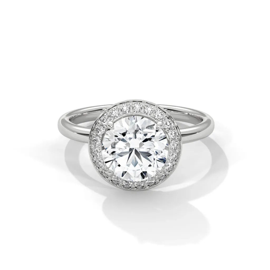 Solenne - halo solitaire ring - VR87903 (White)