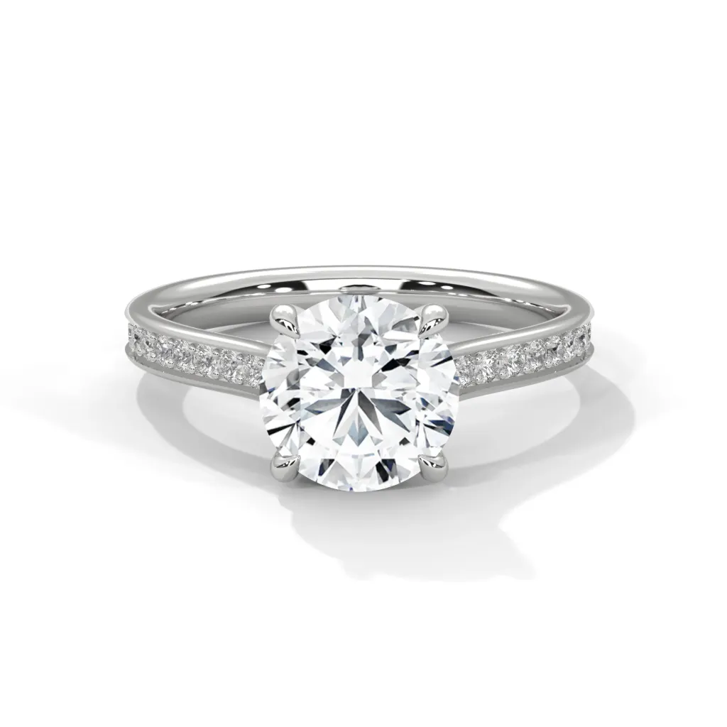 Yvonna - pave accented solitaire ring - VR87909