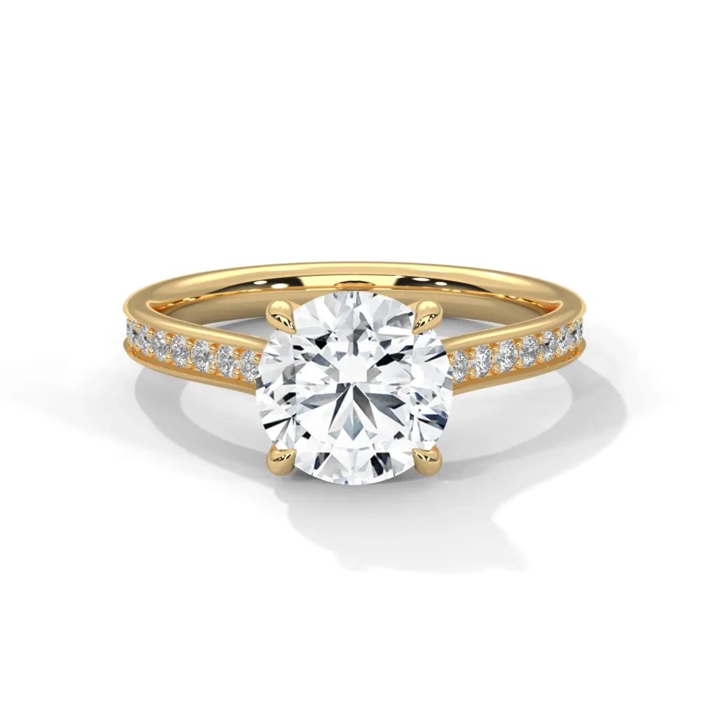 Yvonna - pave accented solitaire ring - VR87909