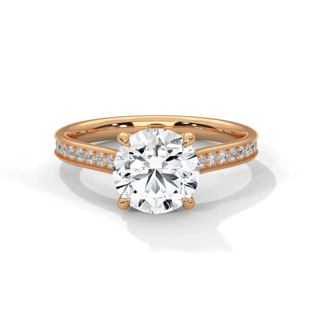Yvonna - pave accented solitaire ring - VR87909