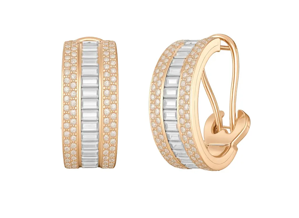 LUSTRA — Bugget and round diamond Huggie earrings-VER1151