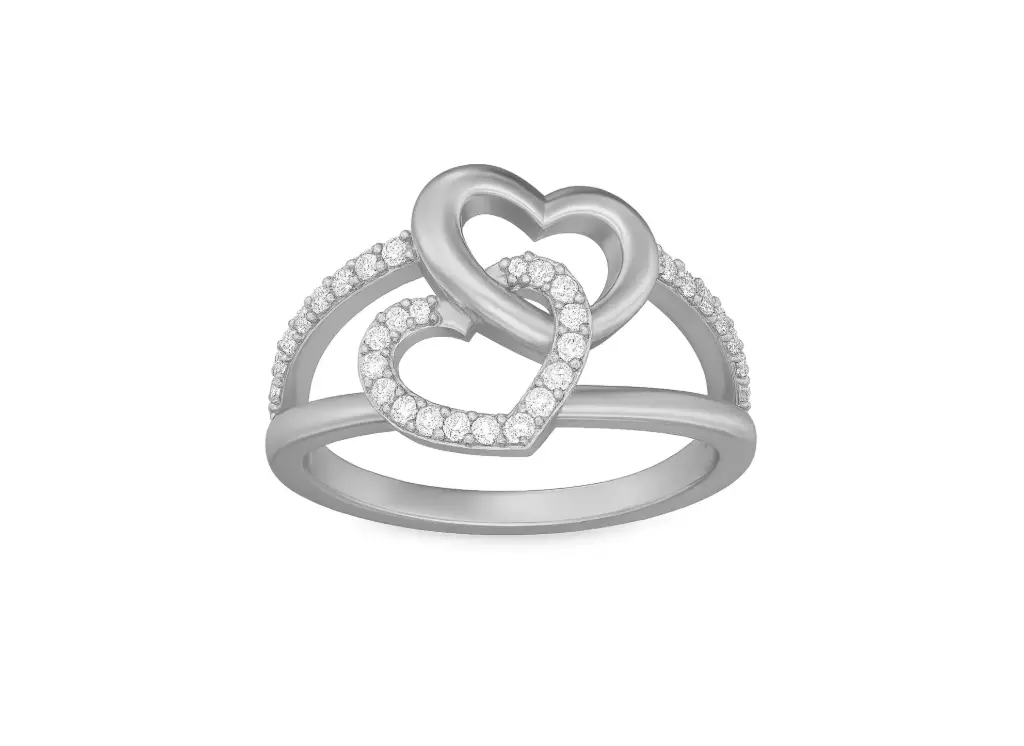 ENTWINE- Interlocking hearts ring-VR1610