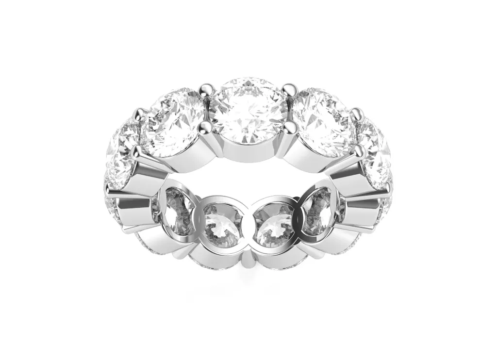 TRYST-Round diamond eternity ring band-VRVR87716 (White)