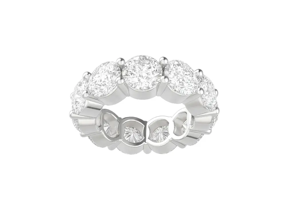 TRYST-Round diamond eternity ring band-VRVR87716 (White)