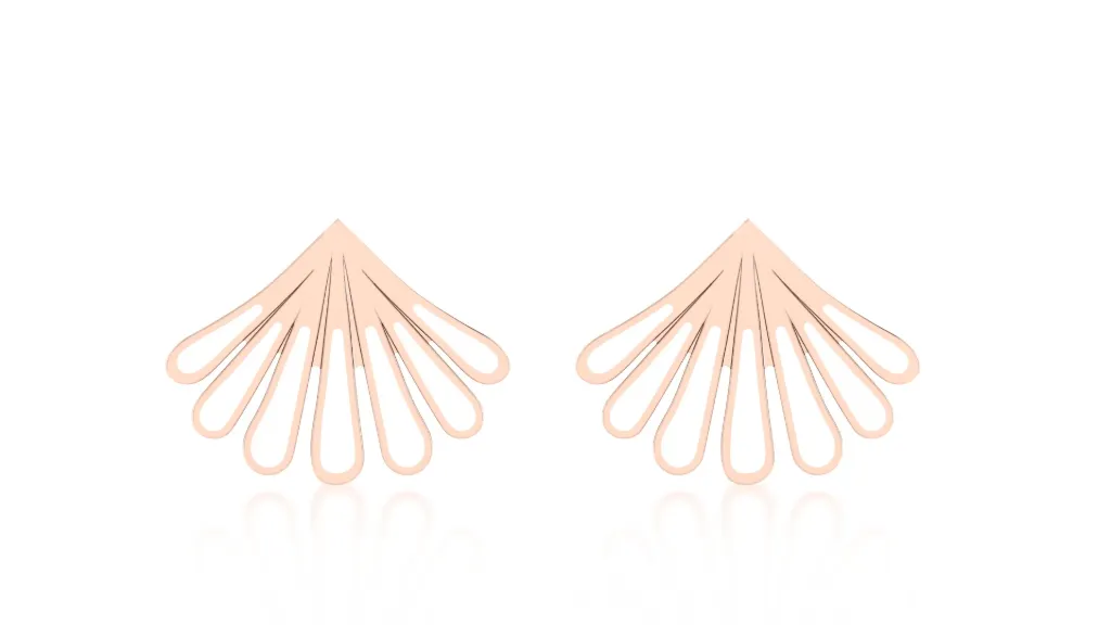 FANFARE - Stylized, open-wire fan motif earrings-VER1077