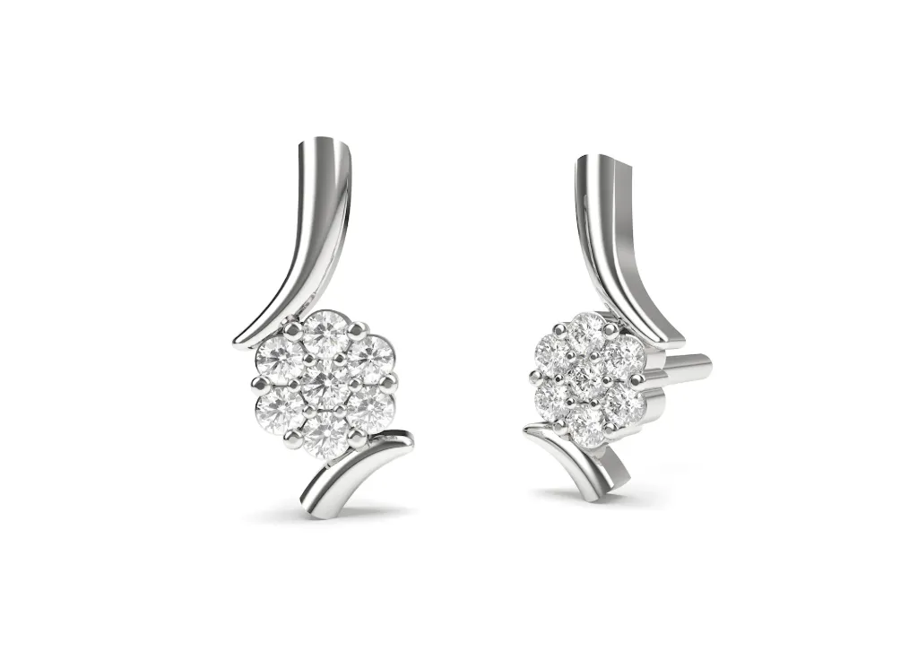 LUMORA-A pair of earrings featuring diamonds in a composite setting - VER1253 (White)