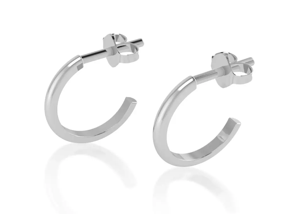 HALORA - semi-circular earring - VER1256 (White)