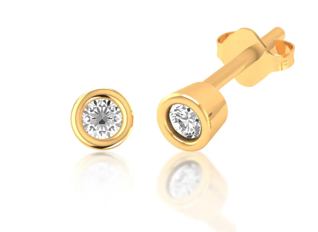 SOLIQUE-A timeless stud earring featuring diamonds in sleek bezel settings - VER1257