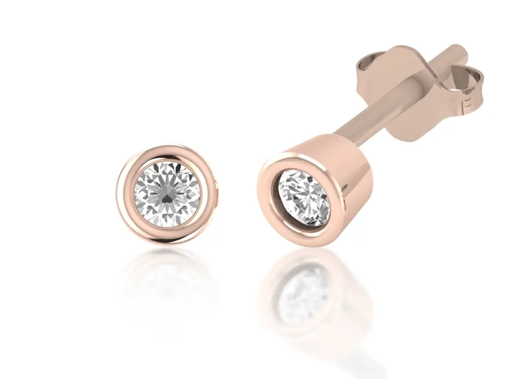SOLIQUE-A timeless stud earring featuring diamonds in sleek bezel settings - VER1257