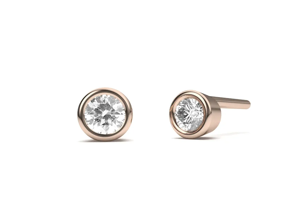 SOLIQUE-A timeless stud earring featuring diamonds in sleek bezel settings - VER1257