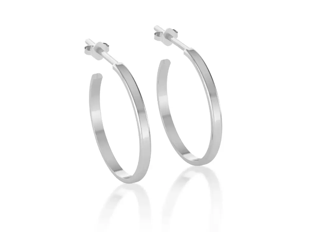Cirvelle-sleek hoop earring - VER1258 (White)