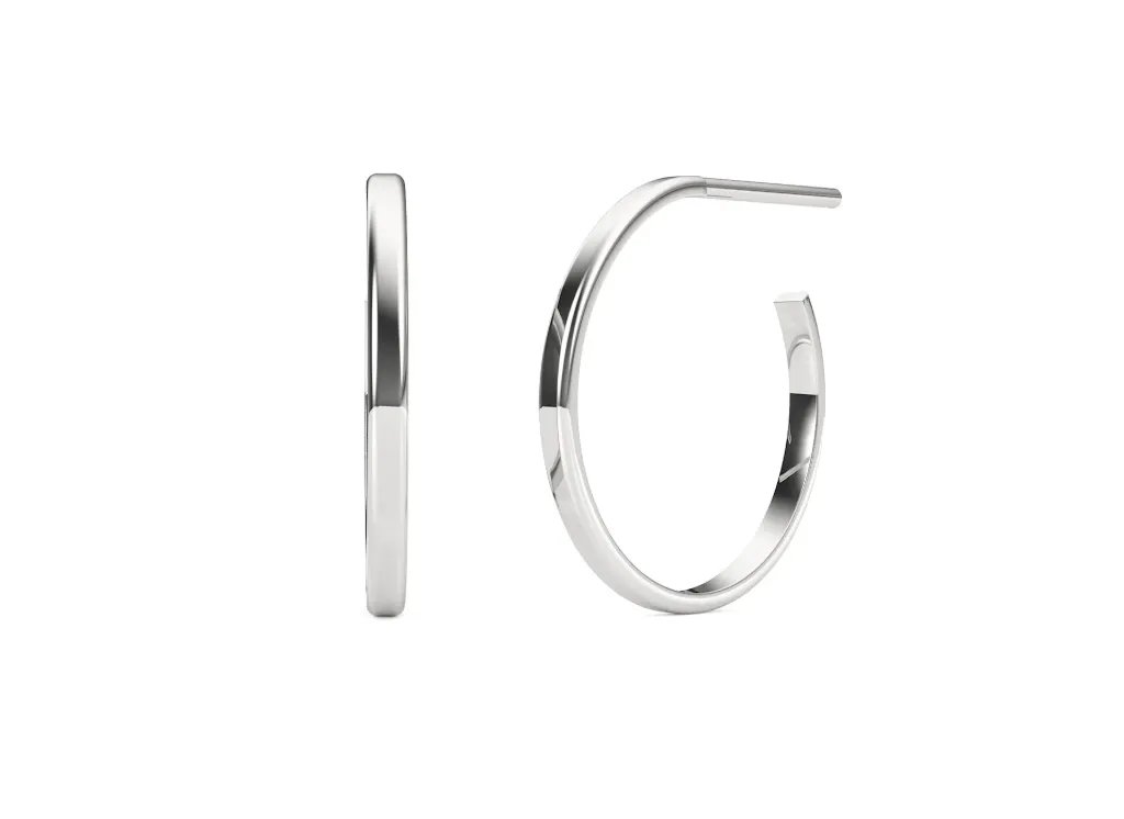 Cirvelle-sleek hoop earring - VER1258 (White)