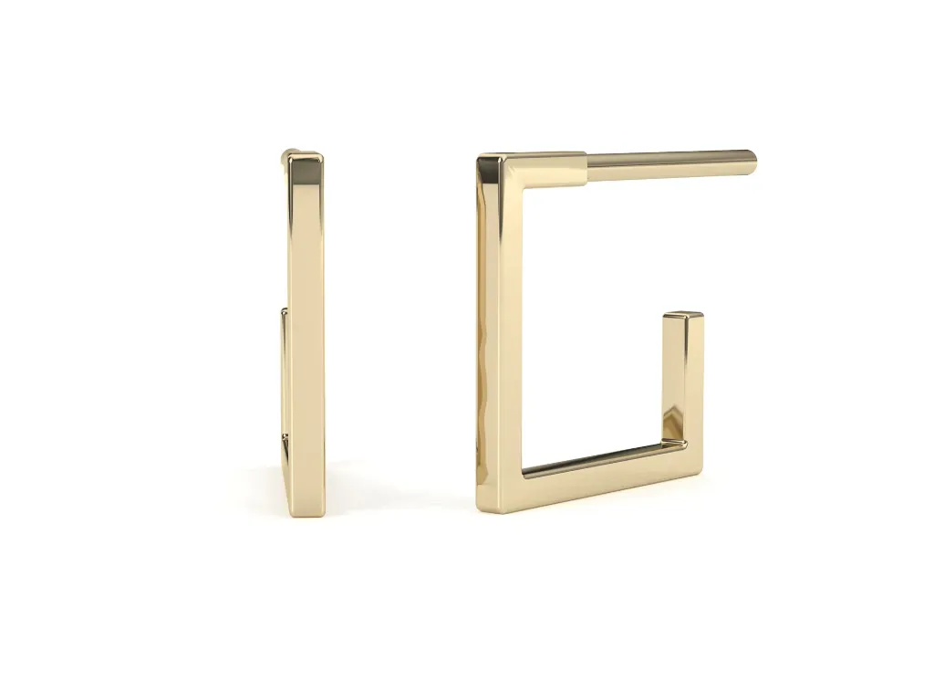 SQUARAE-open square hoop earrings - VER1260