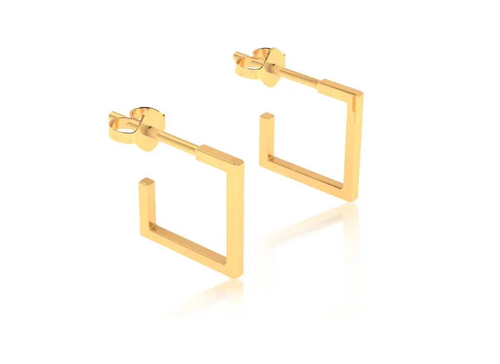 Squarae-open square hoop earrings - VER1260
