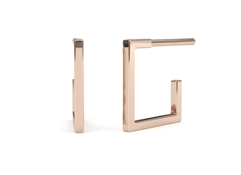 SQUARAE-open square hoop earrings - VER1260