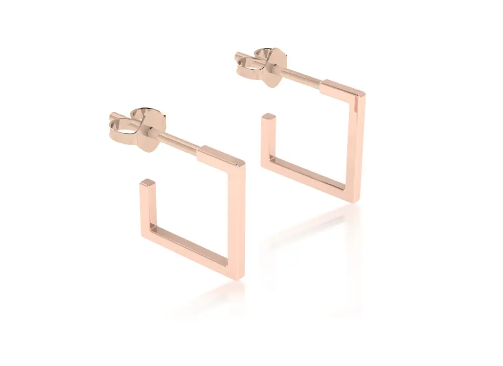 Squarae-open square hoop earrings - VER1260