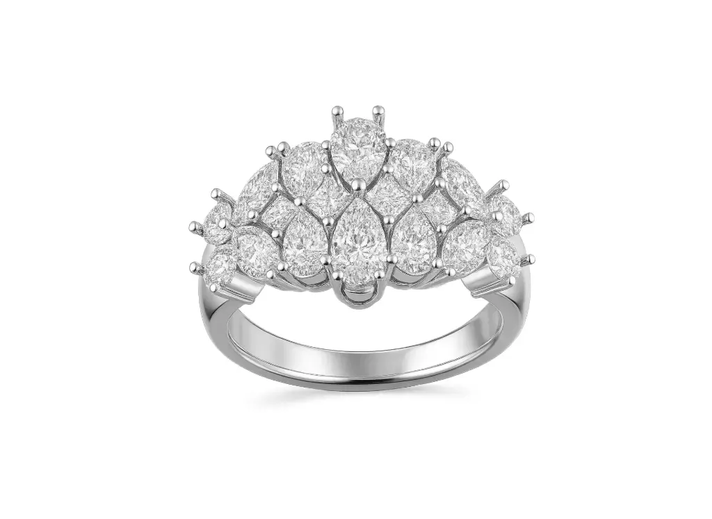 AURORA — Pear, Princess and Marquise cut diamond fashionable ring-VR70048