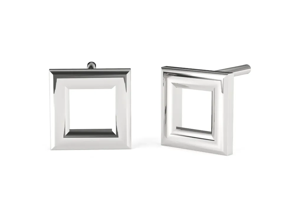 QUADRAELLE-modern earrings featuring hollow square forms - VER1261