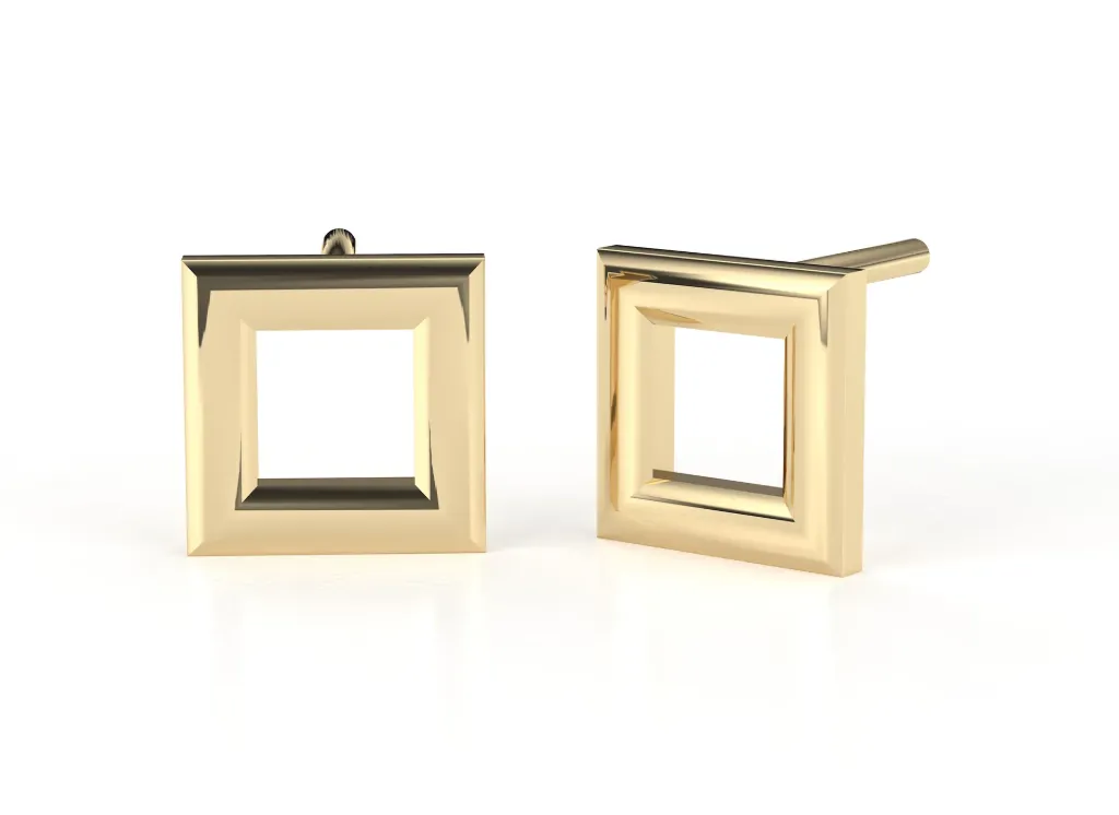 QUADRAELLE-modern earrings featuring hollow square forms - VER1261