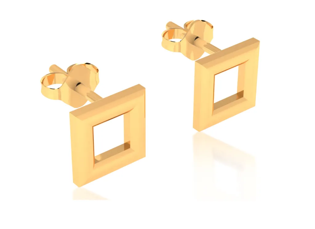 QUADRAELLE-modern earrings featuring hollow square forms - VER1261