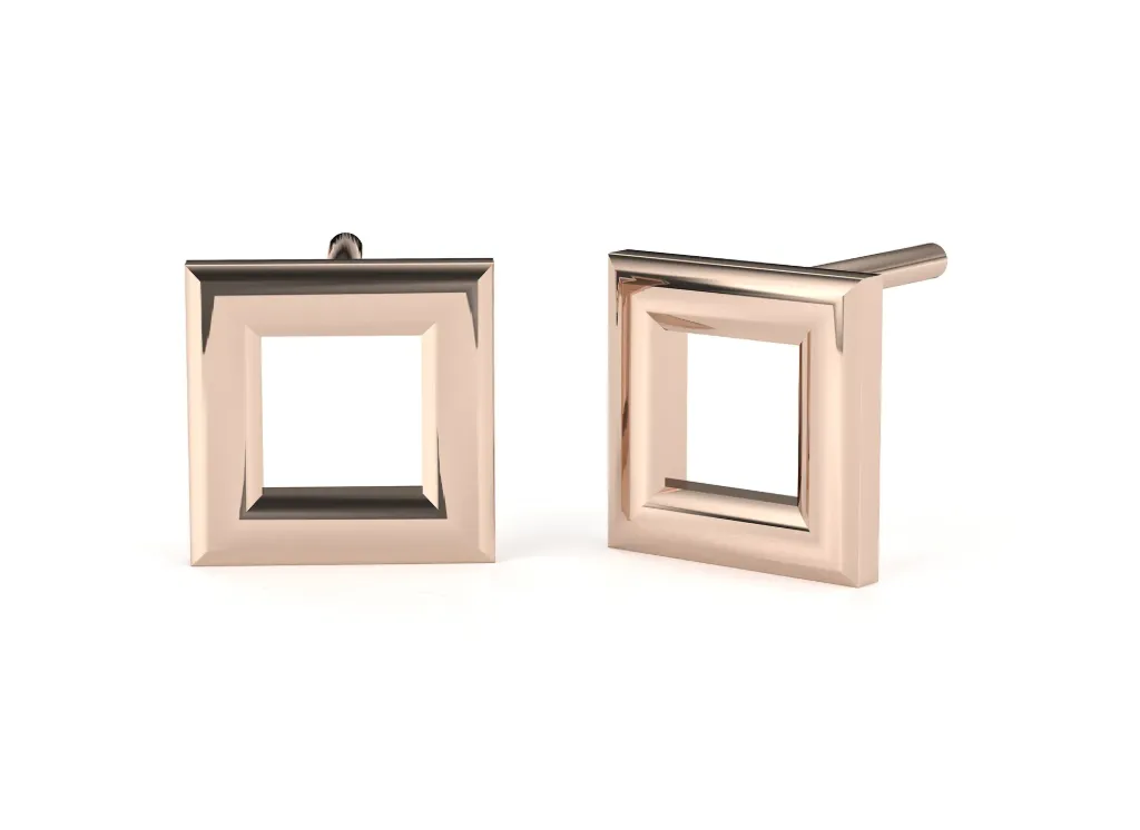 QUADRAELLE-modern earrings featuring hollow square forms - VER1261