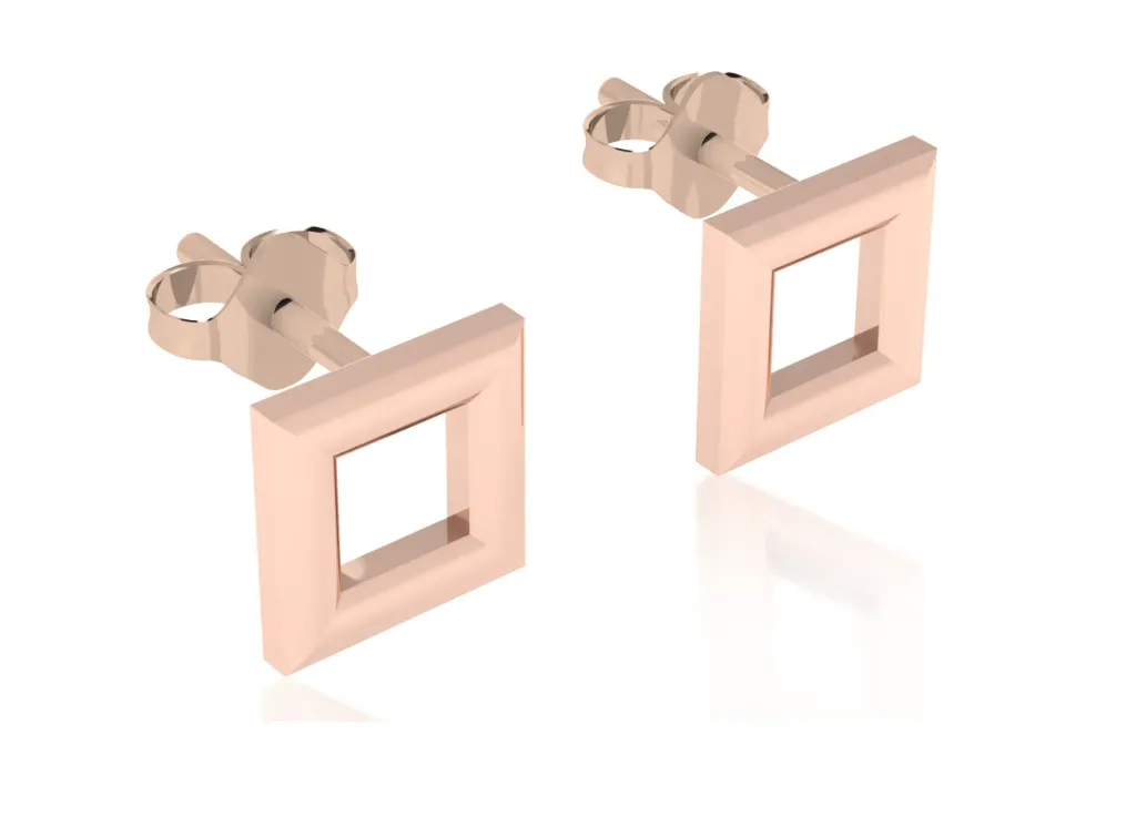 QUADRAELLE-modern earrings featuring hollow square forms - VER1261